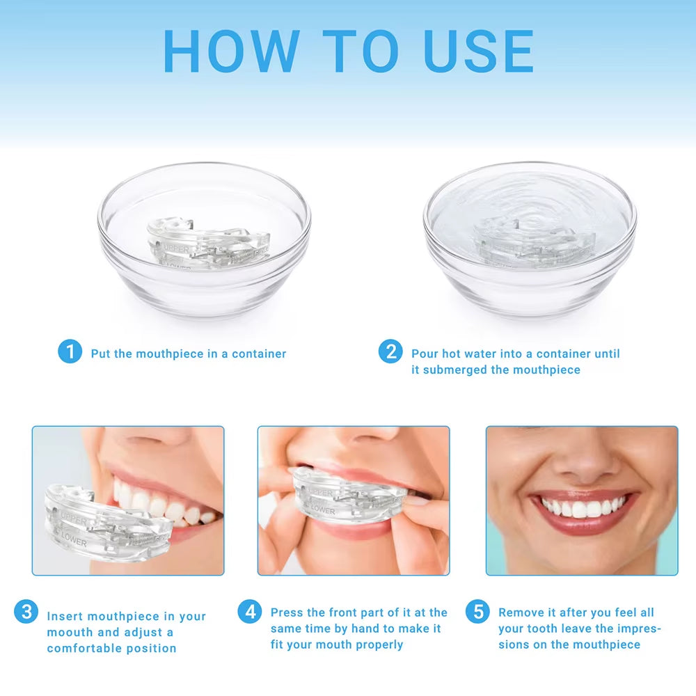 Anti Snoring Bruxism Mouth Guard Improve Sleeping Teeth Bruxism Sleeping anti Snoring and Apnea Snoring Device to Stop Snoring